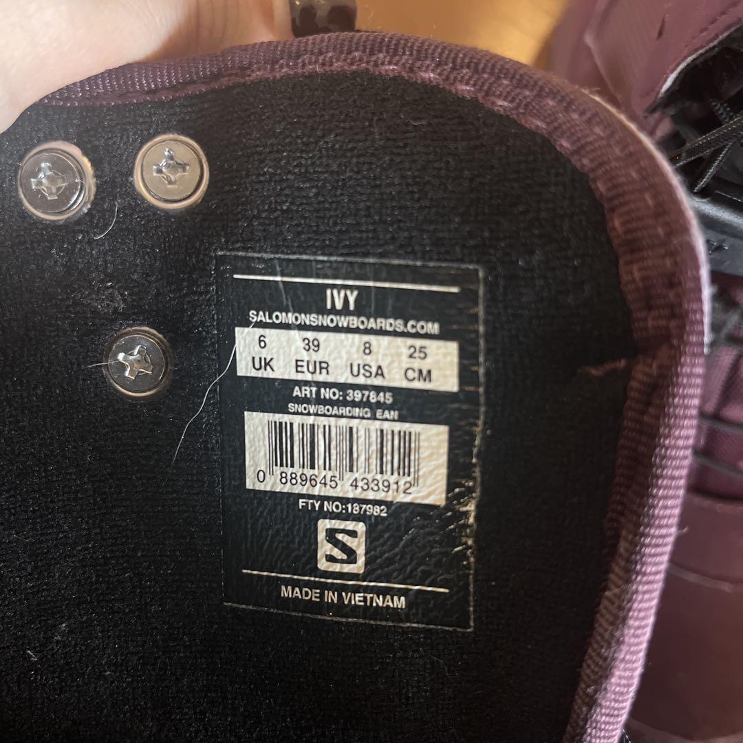 SALOMON IVY スノーボードブーツ 女性用 パープル 25CM