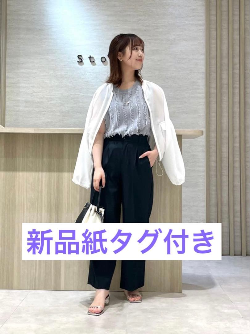 ストラ新品紙タグ付き⭐️洗える❗️シアーメッシュブルゾンバルーンブルゾンカーディガン