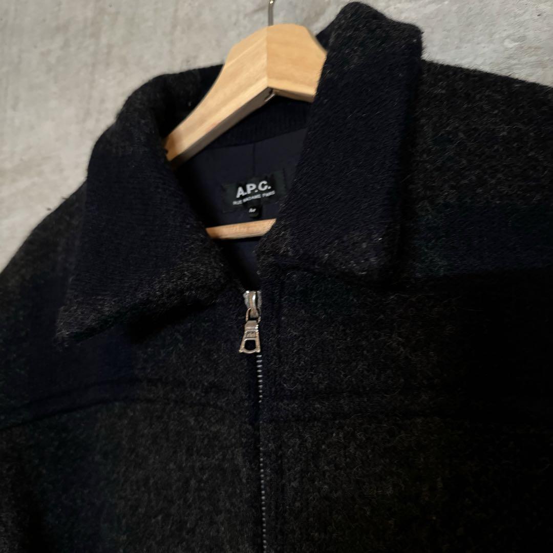 A.P.C アーペーセー ブルゾン チェック ウール 2 ジップ スイングトップ