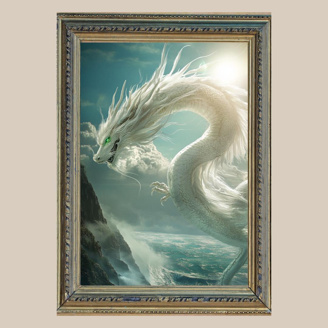 【SHIP】No.424 龍神様 白龍 木蓮 白木蓮 風景画 絵画 開運 207e5cd6e63c98f1c2b2562a4b0ce9