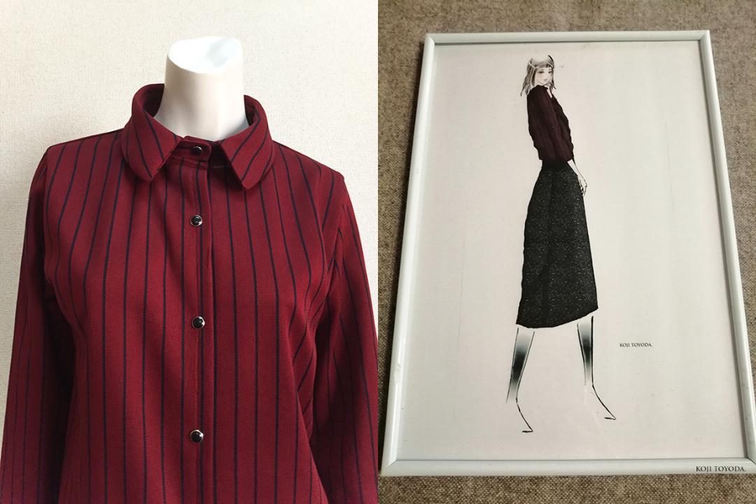 【1点もの・デザイン画付き】ストライプニットブラウス