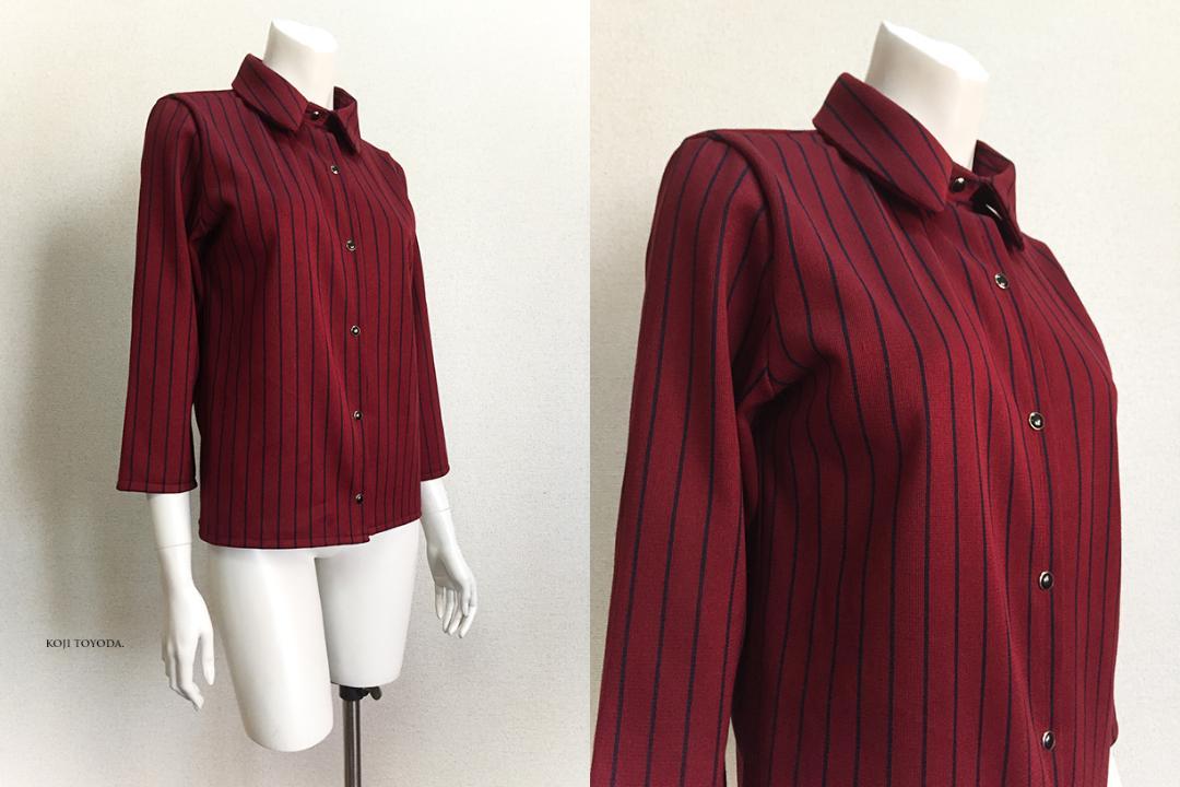 【1点もの・デザイン画付き】ストライプニットブラウス