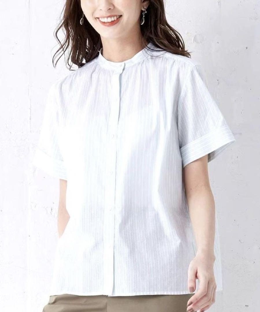 今季ブランド 大きいサイズ J.PRESS ストライプチュニックブラウス(23区ICB自由区) トップス