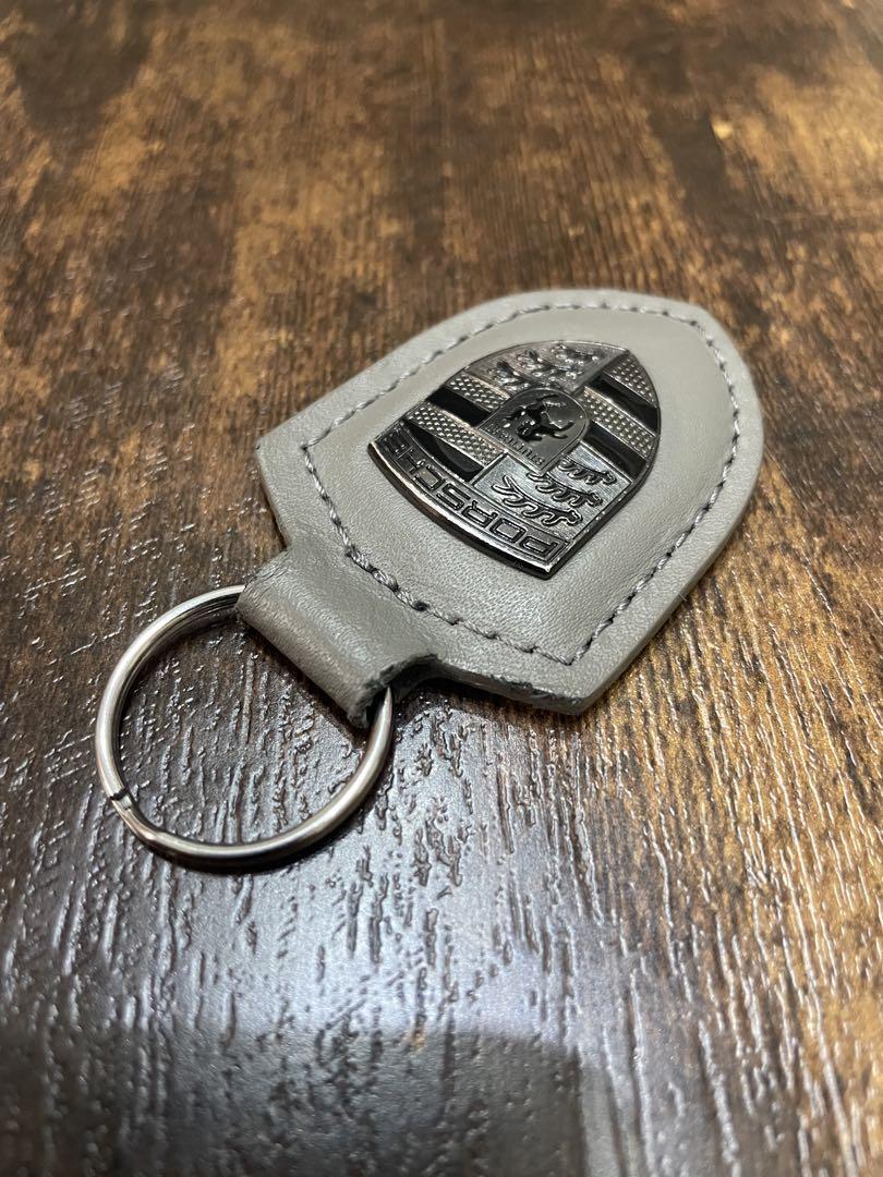 PORSCHE ポルシェ クレストキーホルダー ターボナイト グレー PORSCHE DESIGN ポルシェ クレスト キーリング キーホルダー