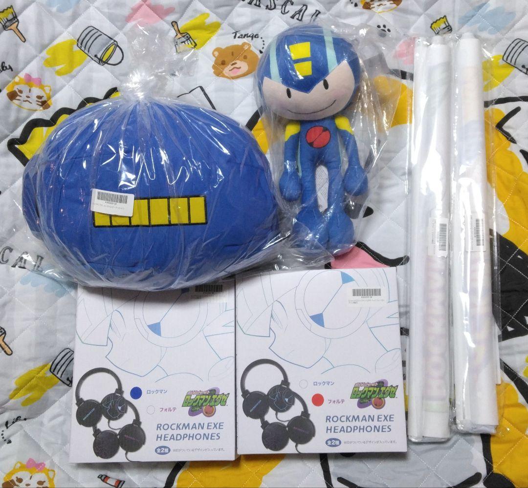ロックマンエグゼ　タペストリー　ヘッドフォン　カワリミぬいぐるみ　カプコン ロックマンエグゼ タペストリー ヘッドフォン カワリミ