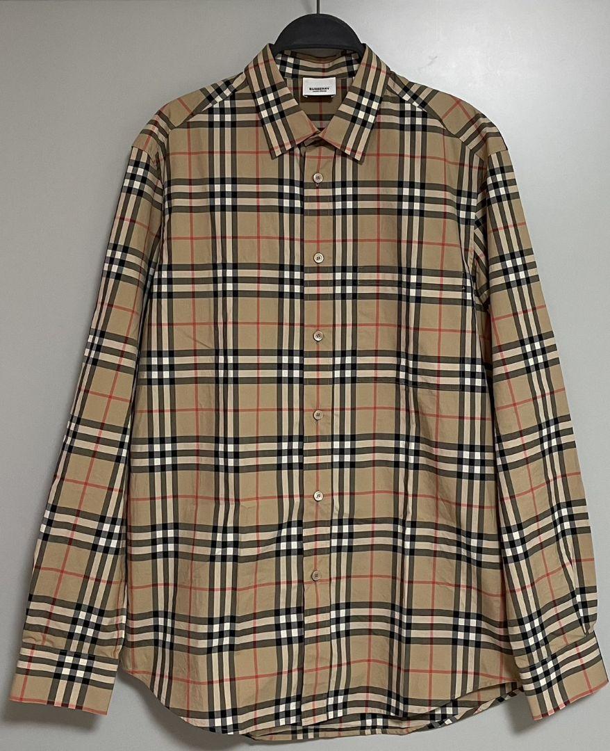サ*イ様 BURBERRY LONDON ノバチェック ロゴ刺繍 長袖シャツ ベ