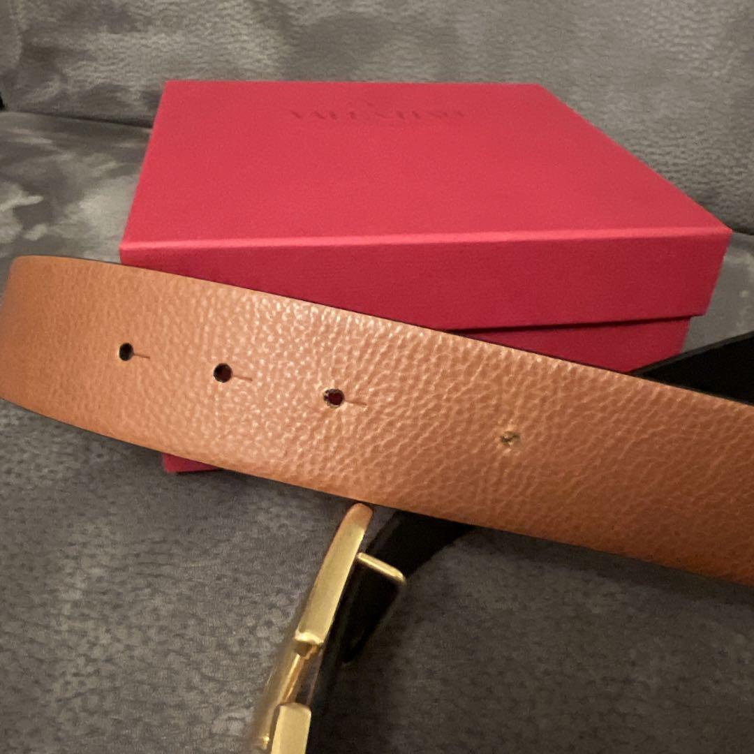 【美品】Valentino ブラウン レザー ベルト
