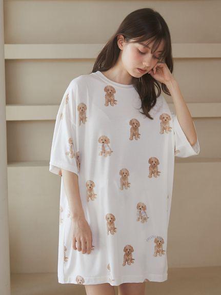 gelato pique (ジェラート ピケ) トイプードル柄ビッグＴシャツ