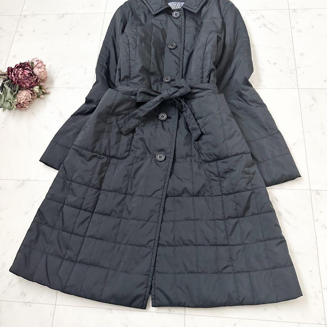 美品❤️FRANCO FERRARO ロングコート ダウンコート ベルト 黒 L