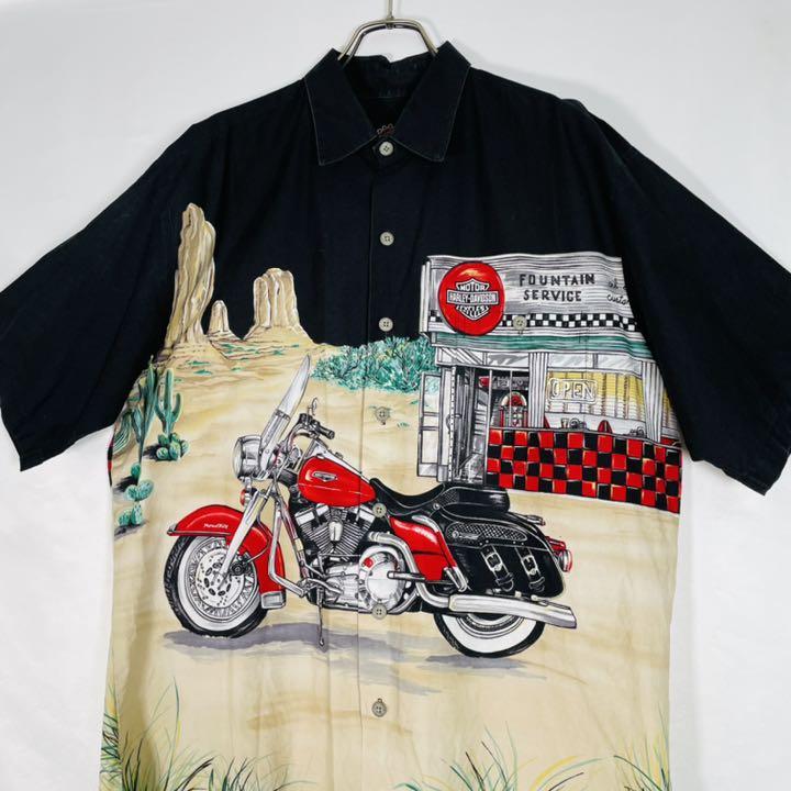 コメントハ HARLEY USA製 半袖シャツ Hq53O-m17010831896 DAVIDSON ハーレーダヴィットソン ❇ハーレーの
