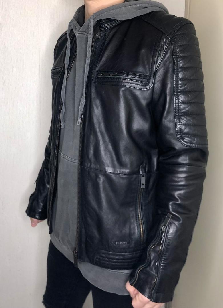 Bershka ベルシュカ 本革 ラムレザー バイカー ジャケット ライダース