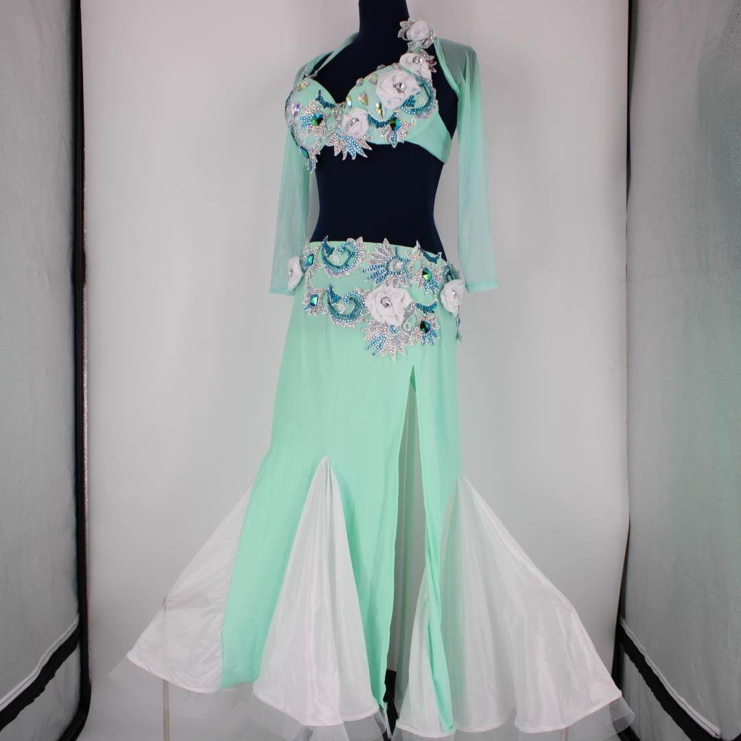 【ベリーダンス用オリエンタル衣装】CostumesStyle エメラルドグリーン