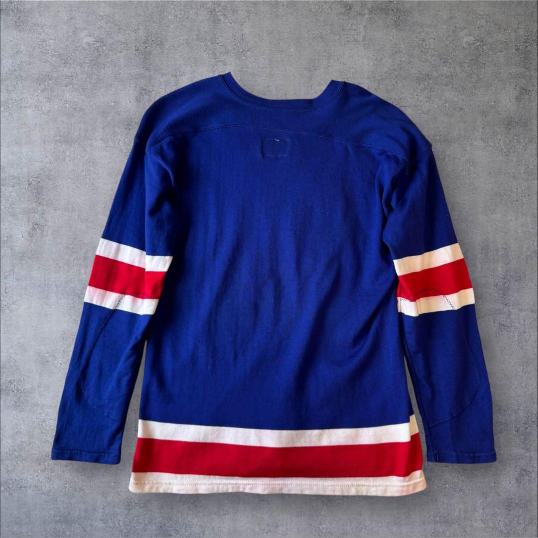 70s NHL オフィシャル COSBY レンジャーズ アイスホッケー ジャージ メンズ L 程 70年代 ヴィンテージ ゲームシャツ ユニフォーム ホッケー 70s NHL オフィシャル COSBY レンジャーズ アイスホッケー