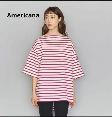 極美品 Ａｍｅｒｉｃａｎａアメリカーナ　ボーダーワイドＴシャツ