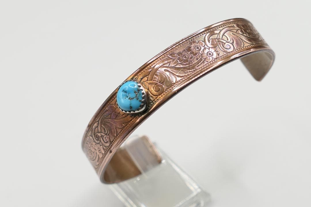 未使用　ターコイズ　コッパー　バングル　ブレスレット　アクセサリー