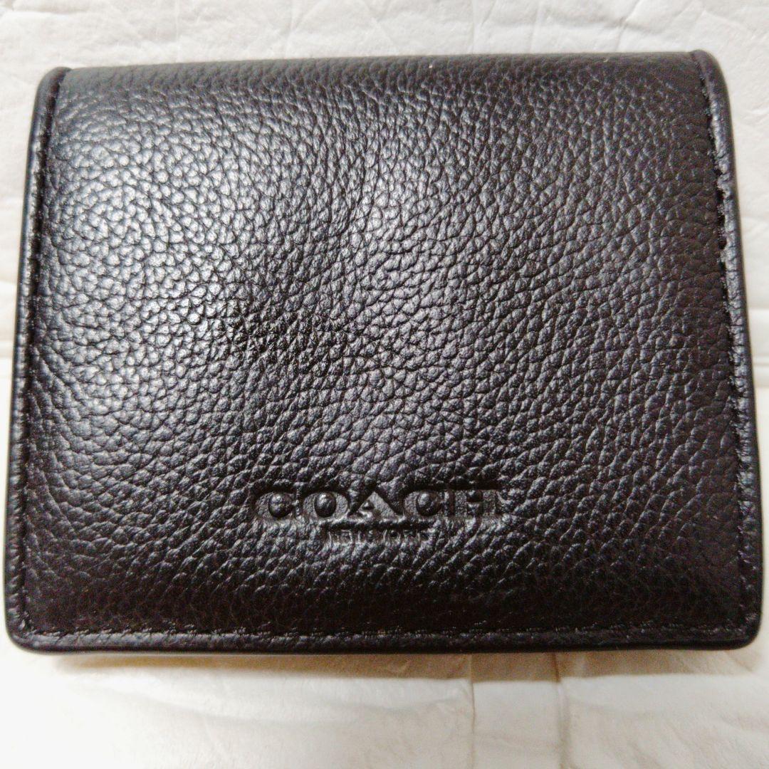 美品　COACH　コインケース　小銭入れ　レザー　黒　5899