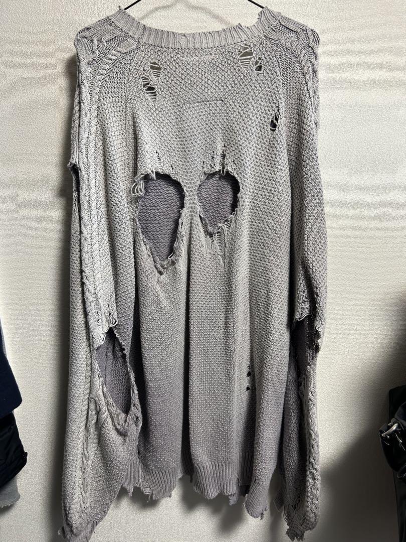 メゾンミハラヤスヒロ 24AW Sun Faded ダメージ加工ニット