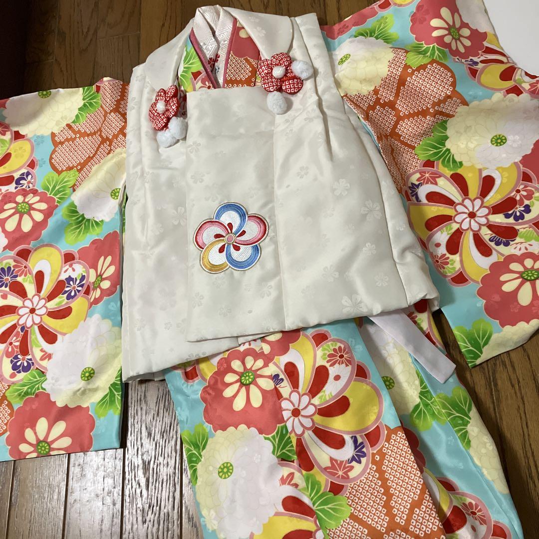 七五三　3歳　女の子用　花柄着物セット