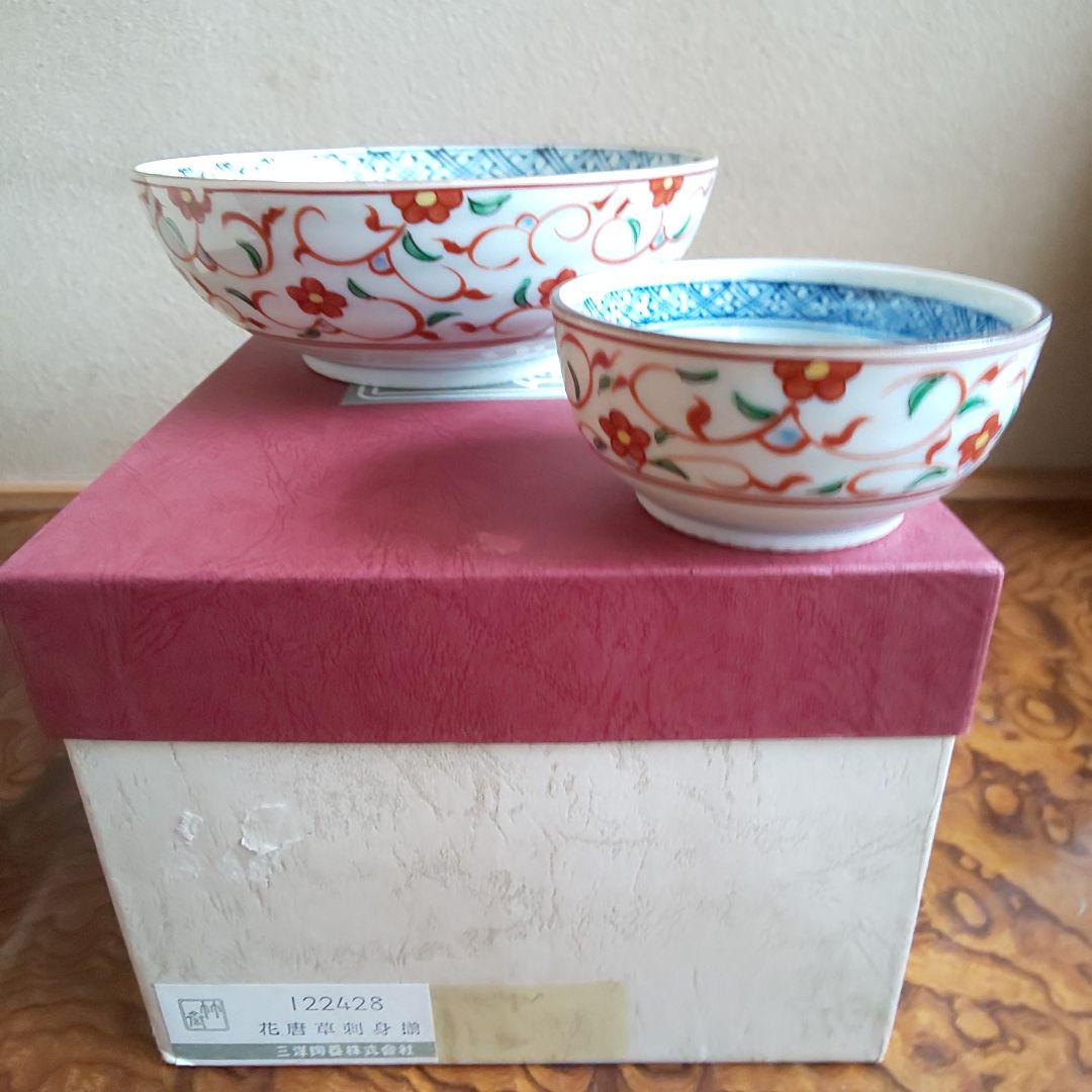 未使用  林齋  花唐草刺身揃  ５組セット