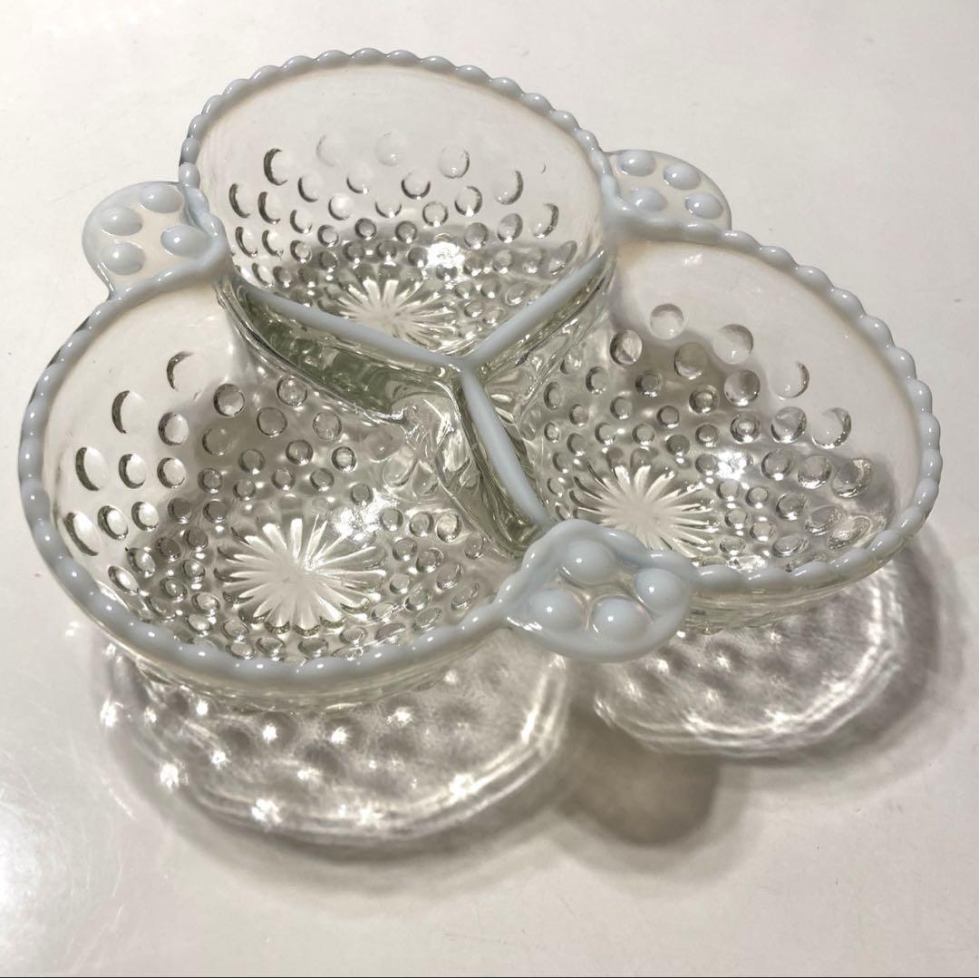 Fenton フェントン キャンディディッシュ ホブネイル Vintage Fenton Cranberry/pink Hobnail Opalescent Ruffled