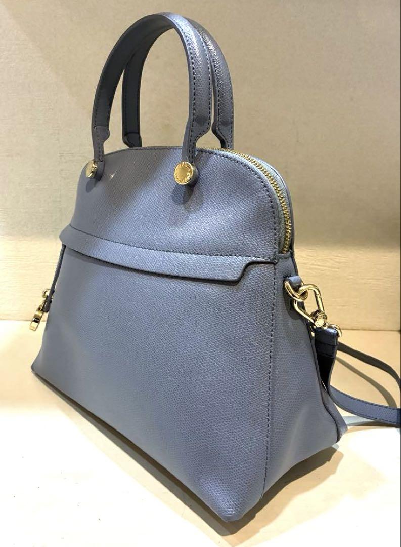 【美品】フルラ　パイパー　M ハンドバッグ 2way ブルー