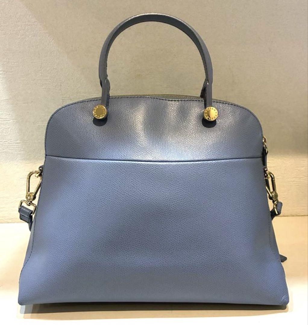 【美品】フルラ　パイパー　M ハンドバッグ 2way ブルー