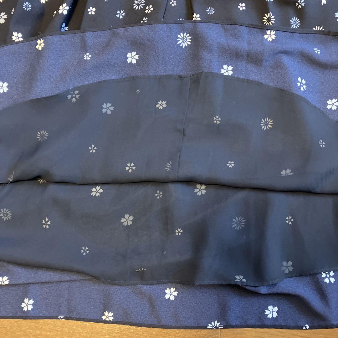 美品　ローラアシュレイ ワンピース　ネイビー　花柄11号　M-Lサイズ
