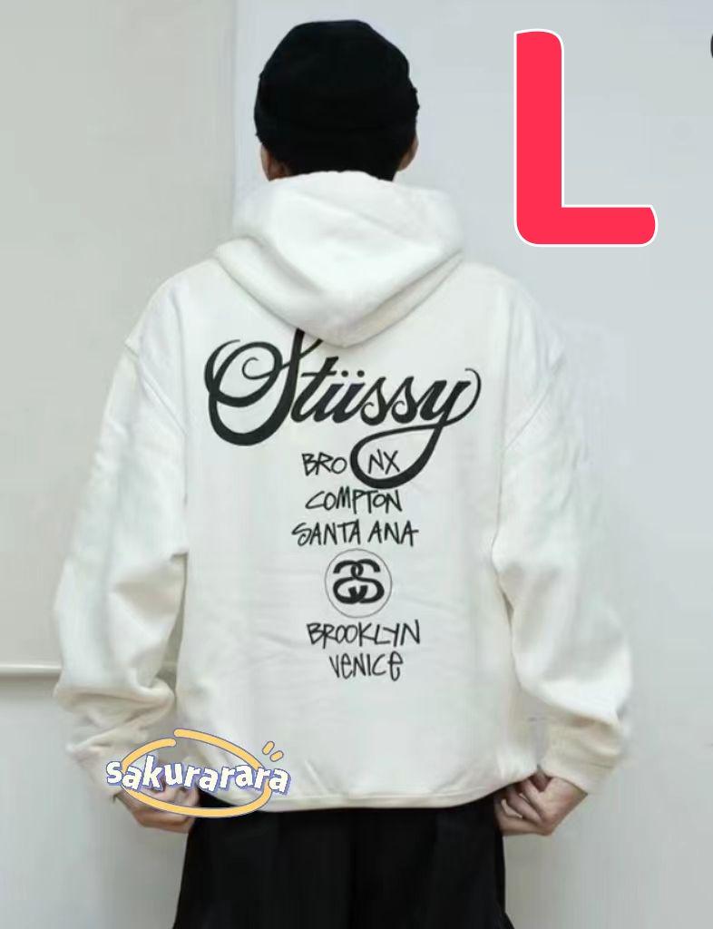 ステューシー stussy パーカー L ジップアップ ワールドツアージップ