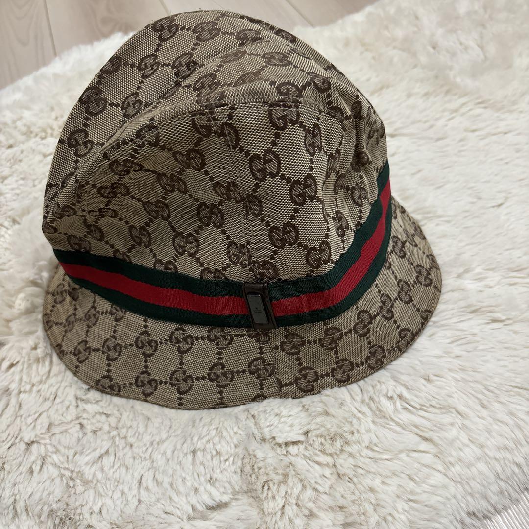 Gucci バケットハット GGパターン ベージュ