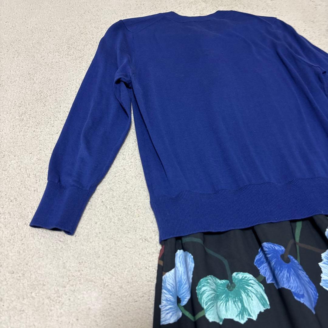 Paul Smith ポールスミス ドッキング 花柄切り替えワンピース ブルー Paul Smith ポールスミス ドッキング 花柄切り替えワンピース ブルー