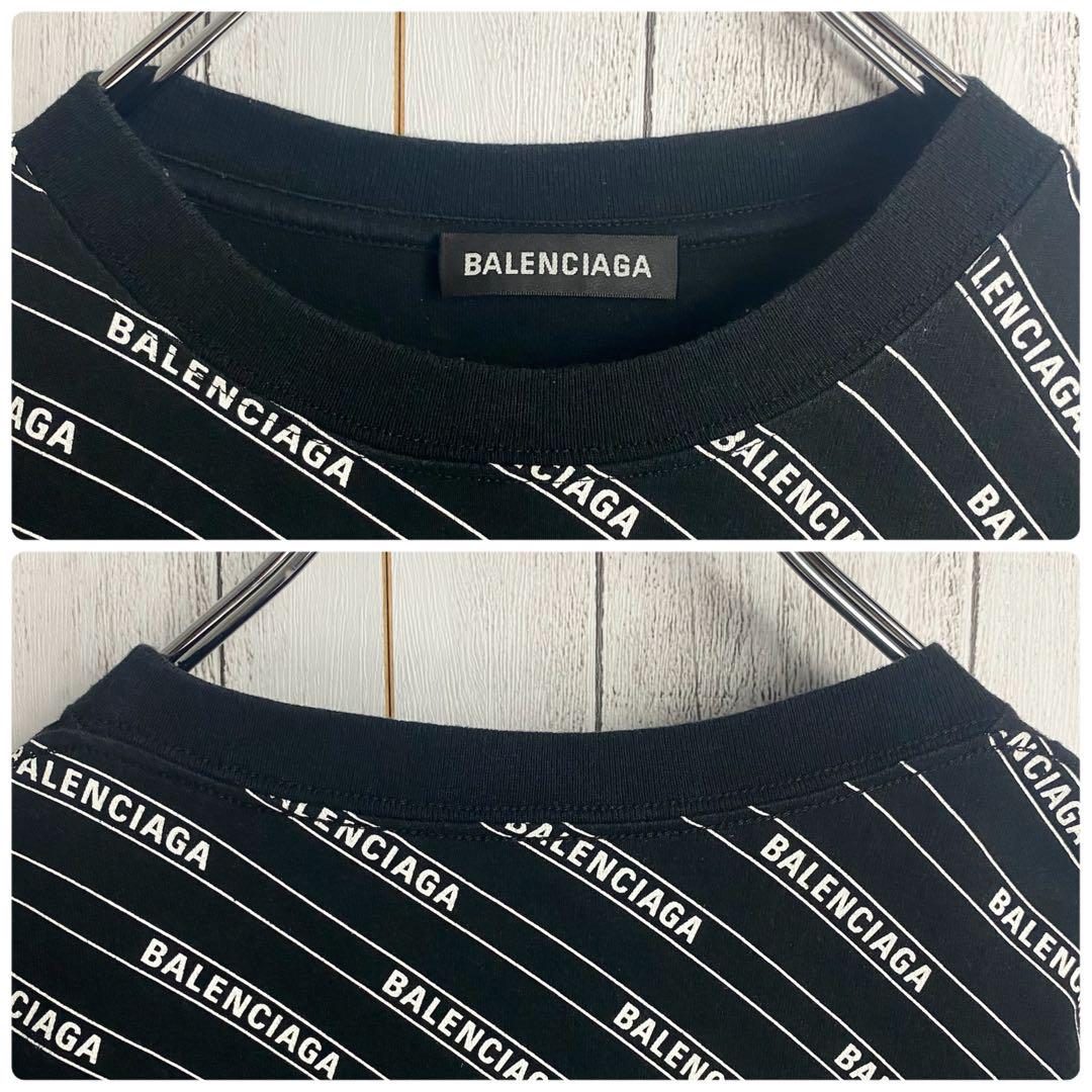 【オーバーサイズ☆大人気】バレンシアガ オールオーバーロゴ Tシャツ ブラック