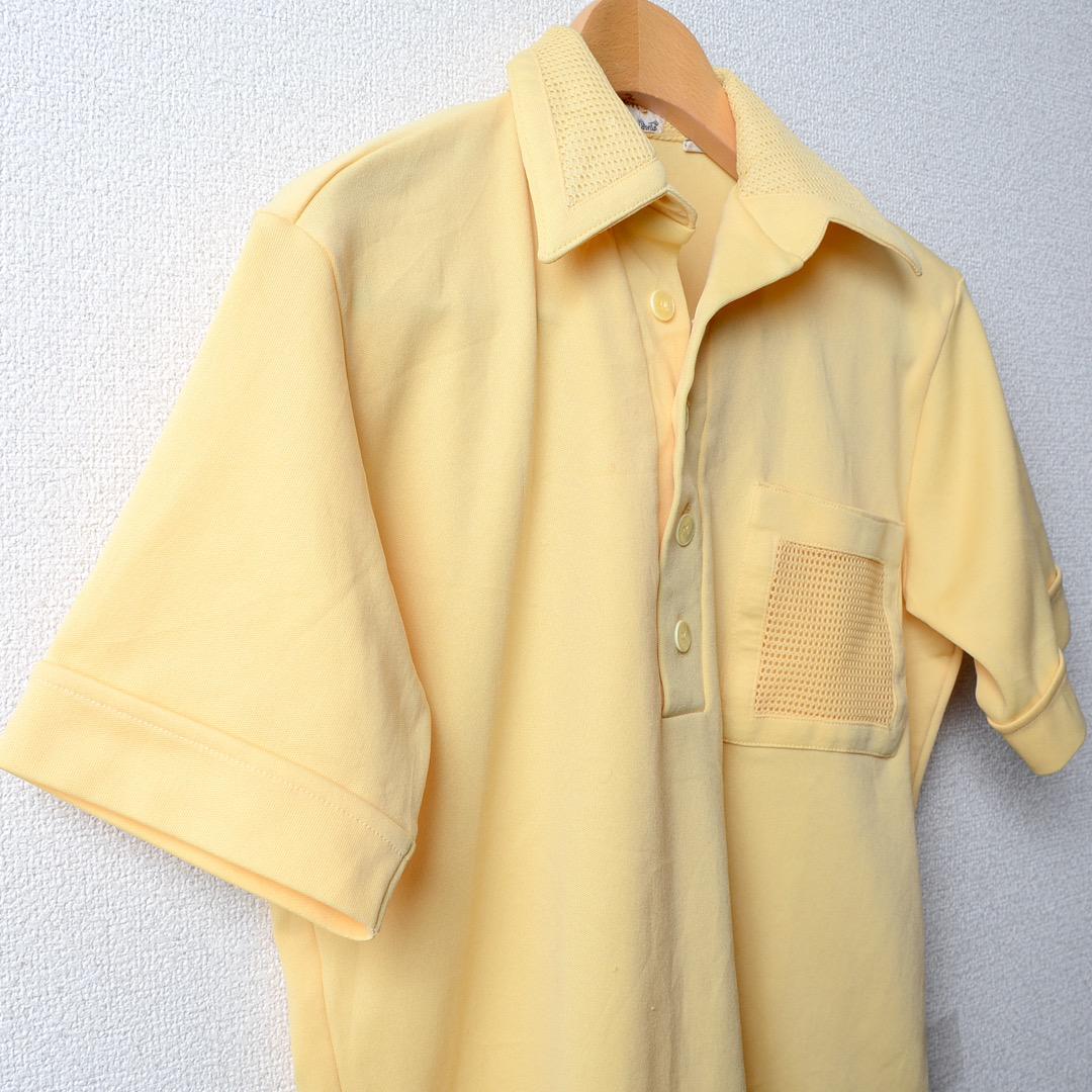 Osmun's 60s ビンテージ バンロンシャツ ライトイエロー Sサイズ