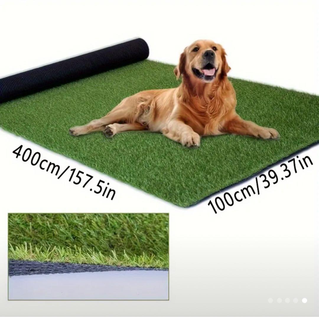 【新品未使用品/人工芝芝生ロール】屋内および屋外用グリーンターフカーペット