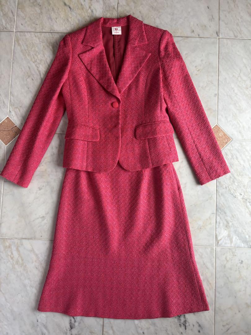U by ungaro ピンク スーツ セットジャケット38スカート40サイズ