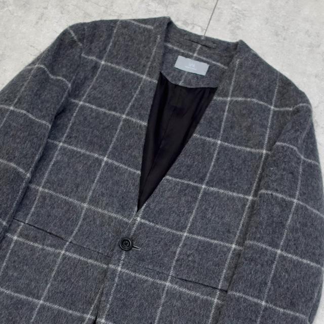 【新品未使用タグ付】JUHA アンゴラウールノーカラージャケット GRAY 1
