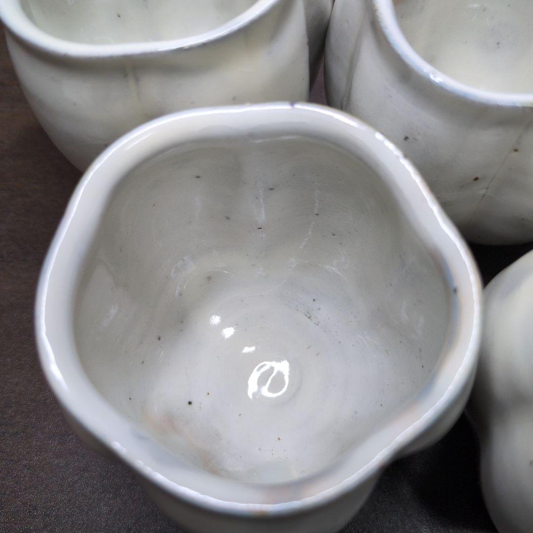 中里隆 作 唐津粉引湯呑 五客 共箱