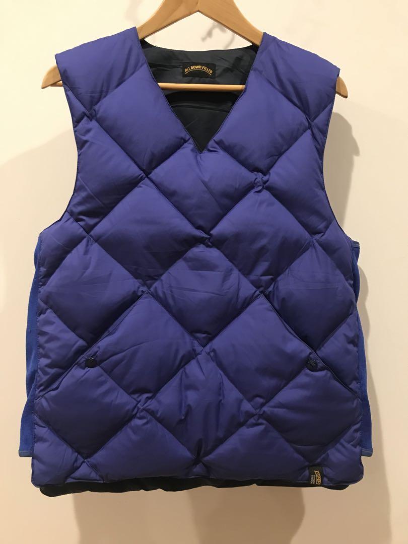 comfy ダウンベスト　青　グレー　M インサレーション　匿名配送