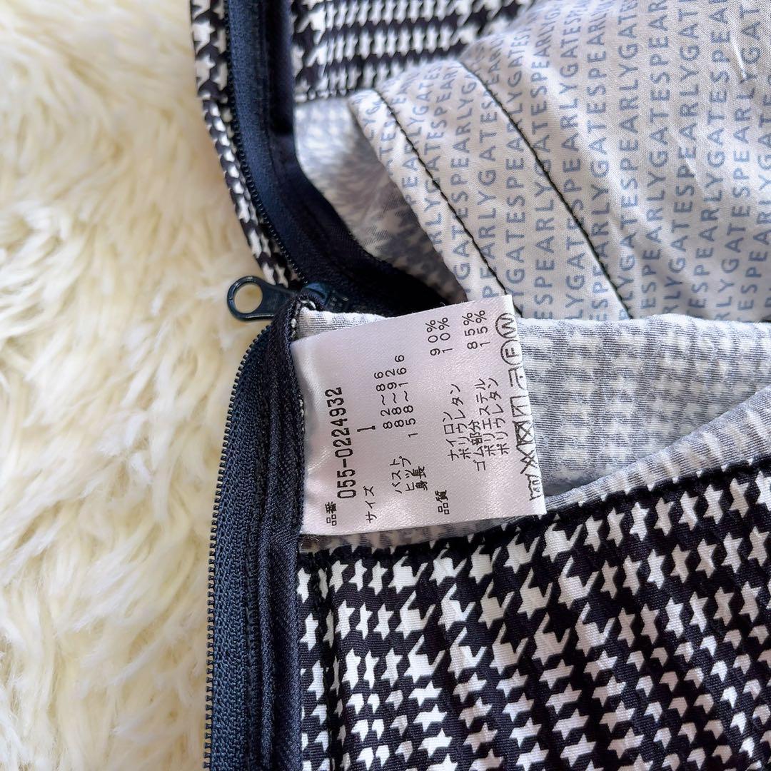 極美品 パーリーゲイツ ストレッチ サロペット パンツ 千鳥 チェック