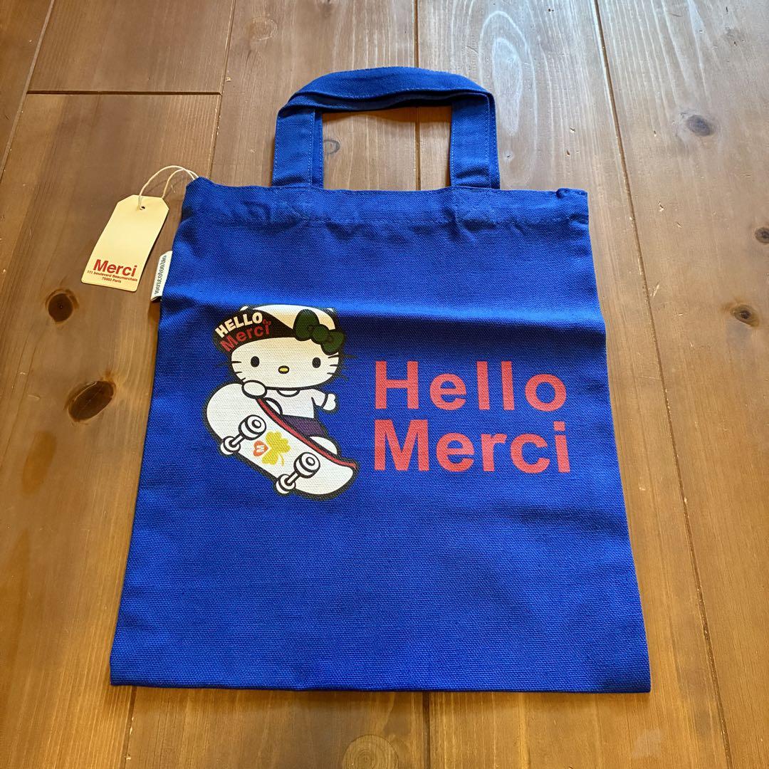 新作★Merci★ キティコラボ メルシー ミニ トートバッグ 送関込 Merci ハローキティ コラボ ミニトートバッグ ブルー - メルカリ