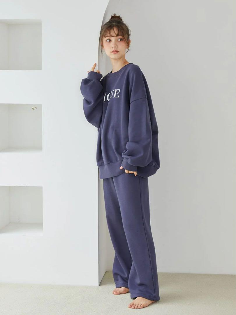 新品 ジェラートピケ スウェット プルオーバー&ロングパンツ ネイビー