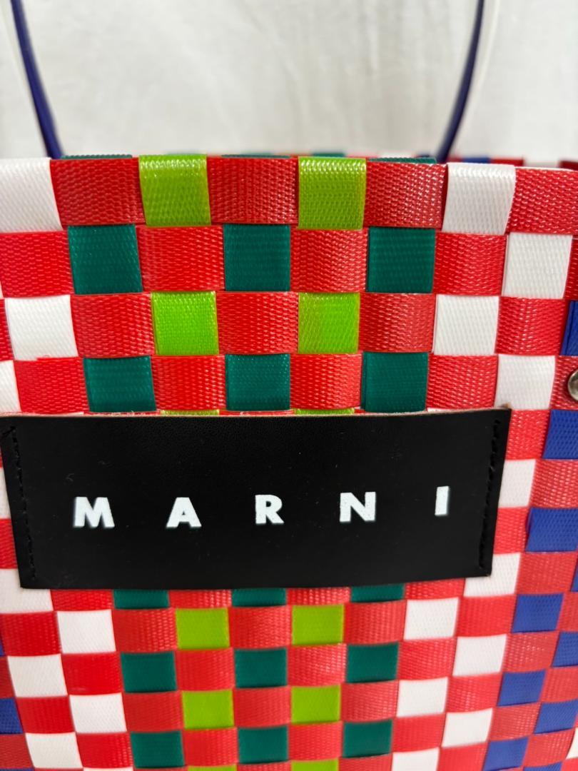 美品 MARNI マルニ マーケット かごバッグ 小 編み込みデザイン