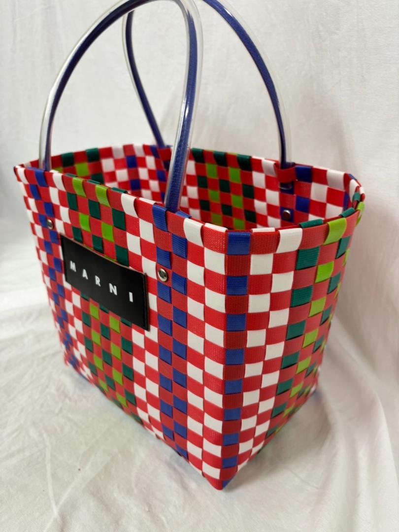 美品 MARNI マルニ マーケット かごバッグ 小 編み込みデザイン