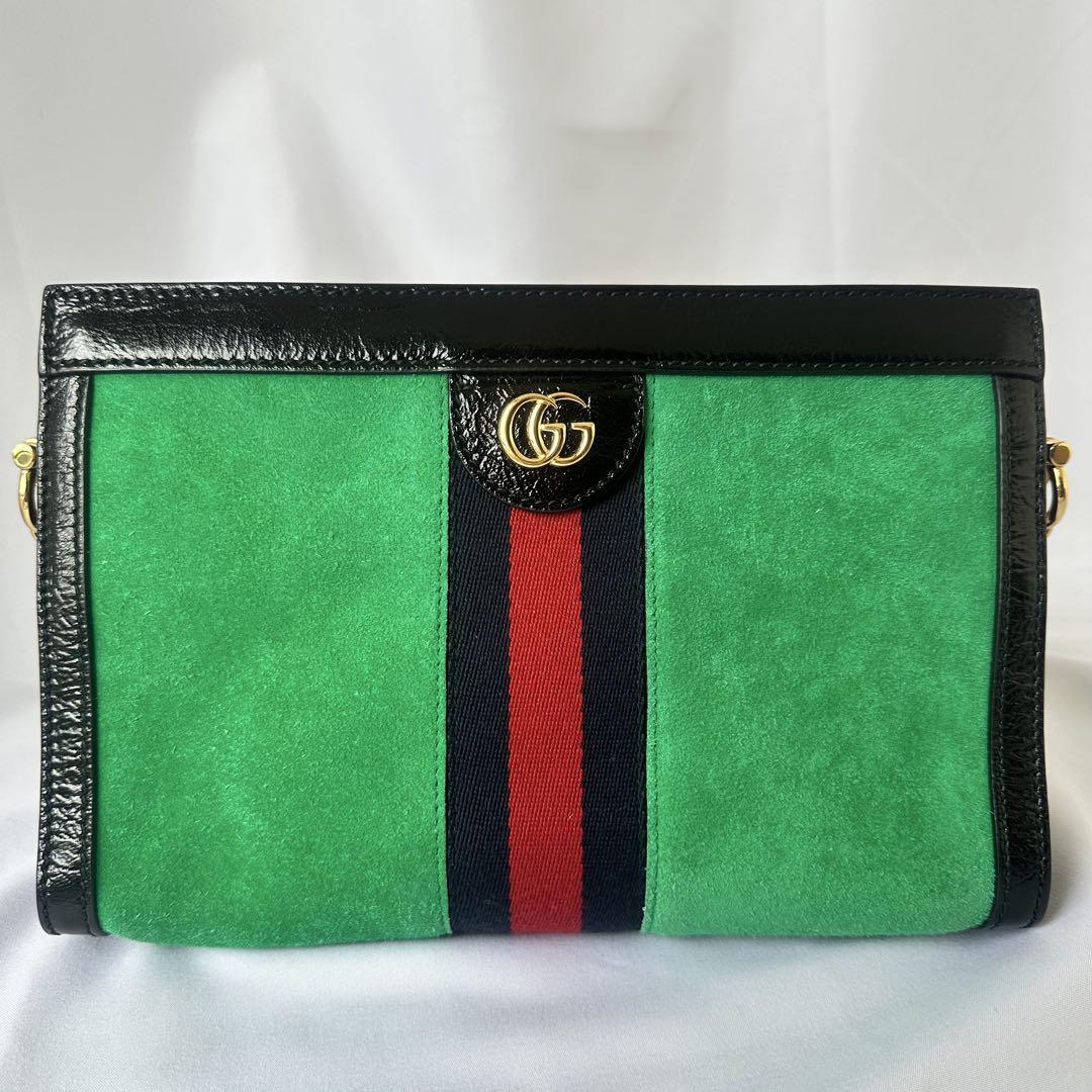 グッチ GUCCI ショルダーバッグ オフィディア スエード/エナメル グリーン グッチ GUCCI ショルダーバッグ オフィディア スエード/エナメル