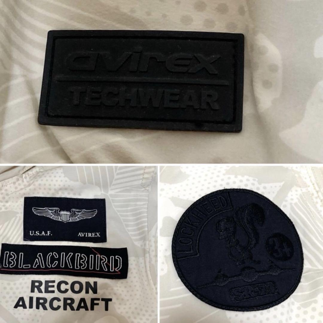 国内外の人気 AVIREXブラックバードスタンドジップアップジャケットホワイト ジャケット・アウター