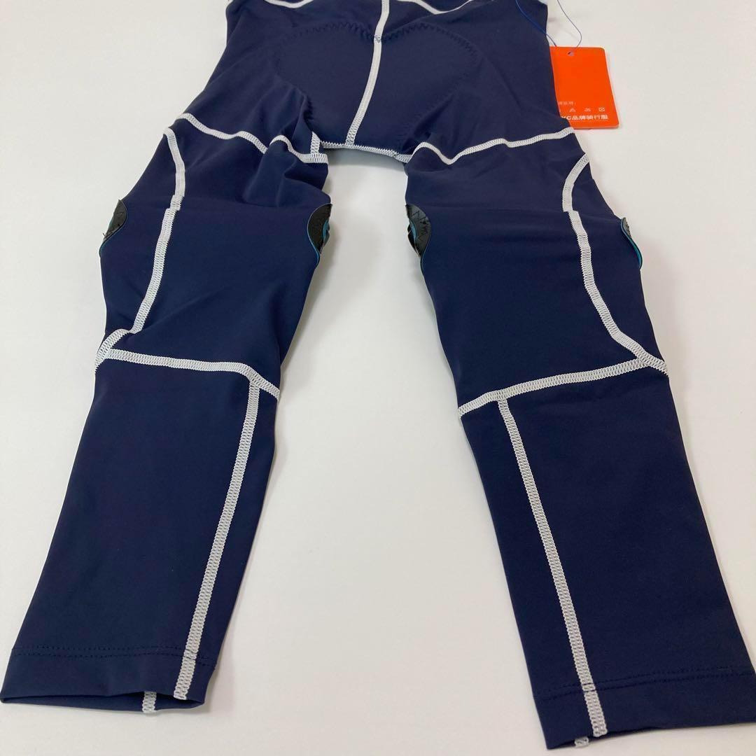 新品】サイクルパンツ Lサイズ ネイビー×ホワイト ランバイク