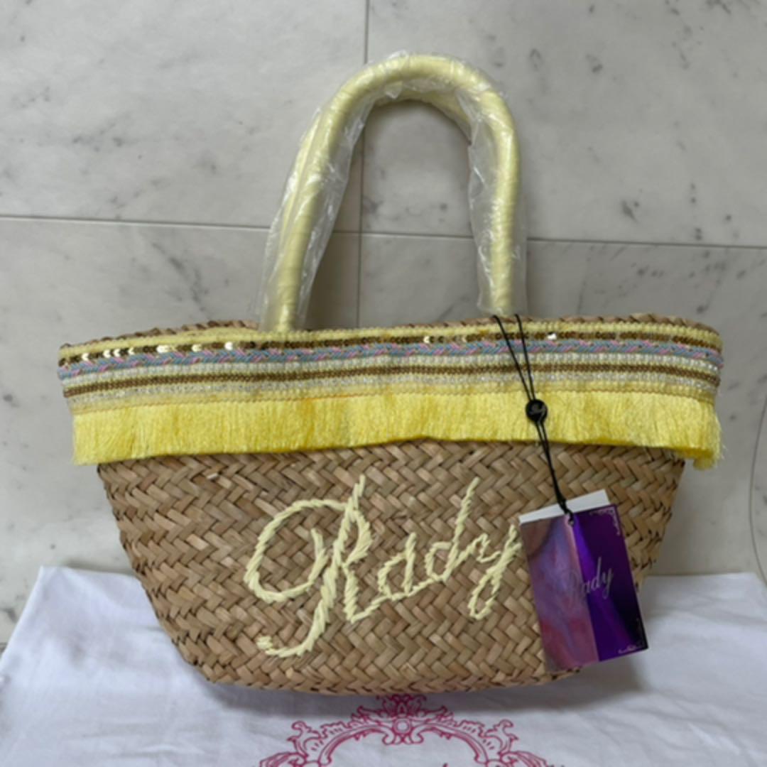 新品 レディー Rady かごバッグ イエロー ③