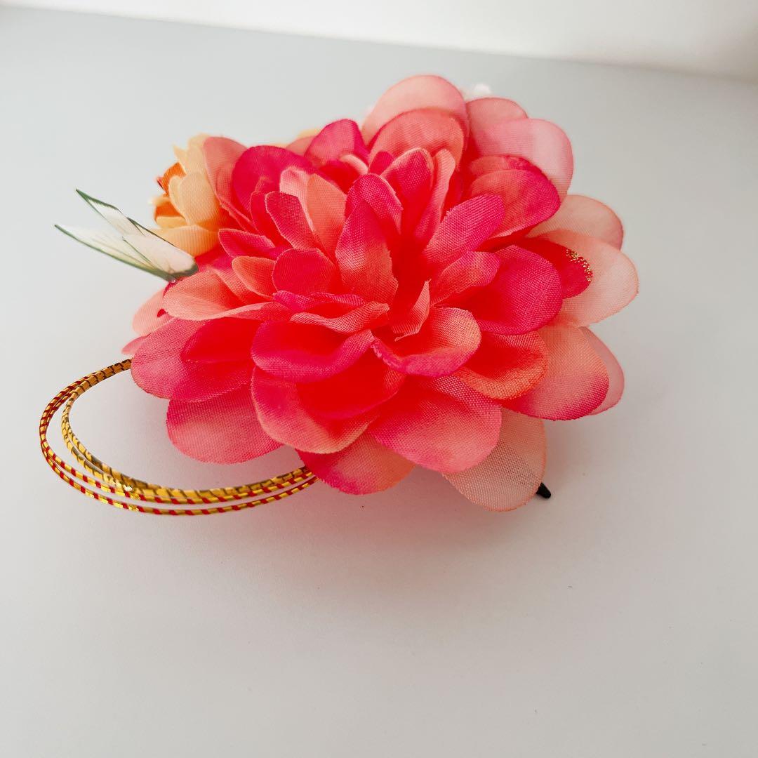 和風 髪飾り 成人式 夏祭り 菊 蝶 つまみ細工 和装 浴衣 着物 写真撮影