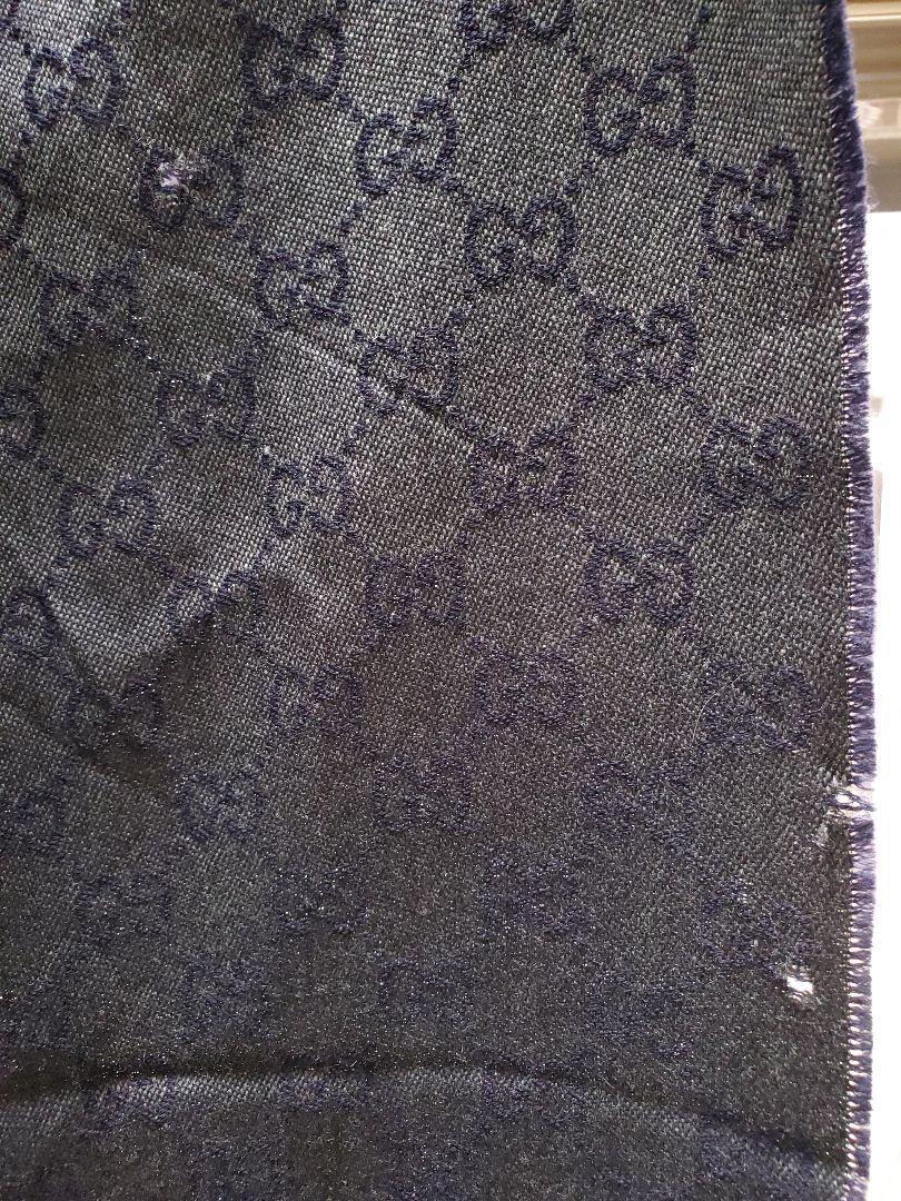 グッチ GUCCI マフラー GG柄 ウール100% ブラック