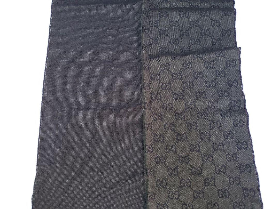 グッチ GUCCI マフラー GG柄 ウール100% ブラック