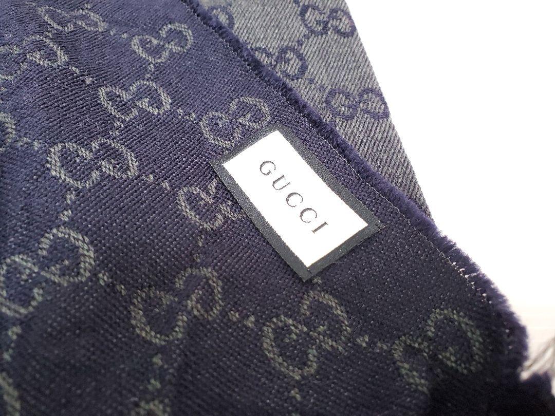 グッチ GUCCI マフラー GG柄 ウール100% ブラック